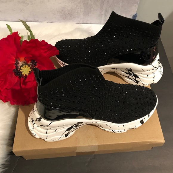 Studded Ankle Platform Sock Bootie - Picture 1 of 13